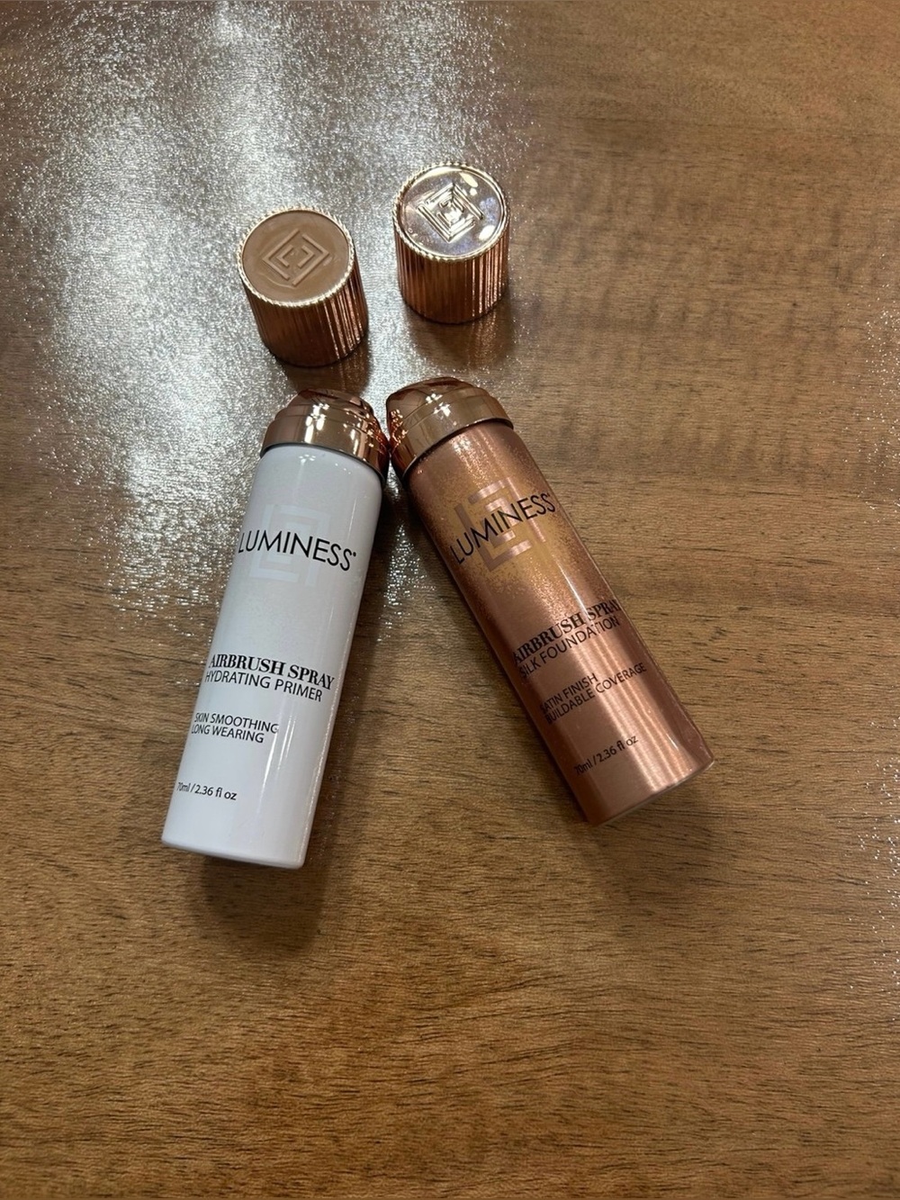 Luminess Airbrush Spray Primer & Foundation Duo - White & Rose Gold Bottles